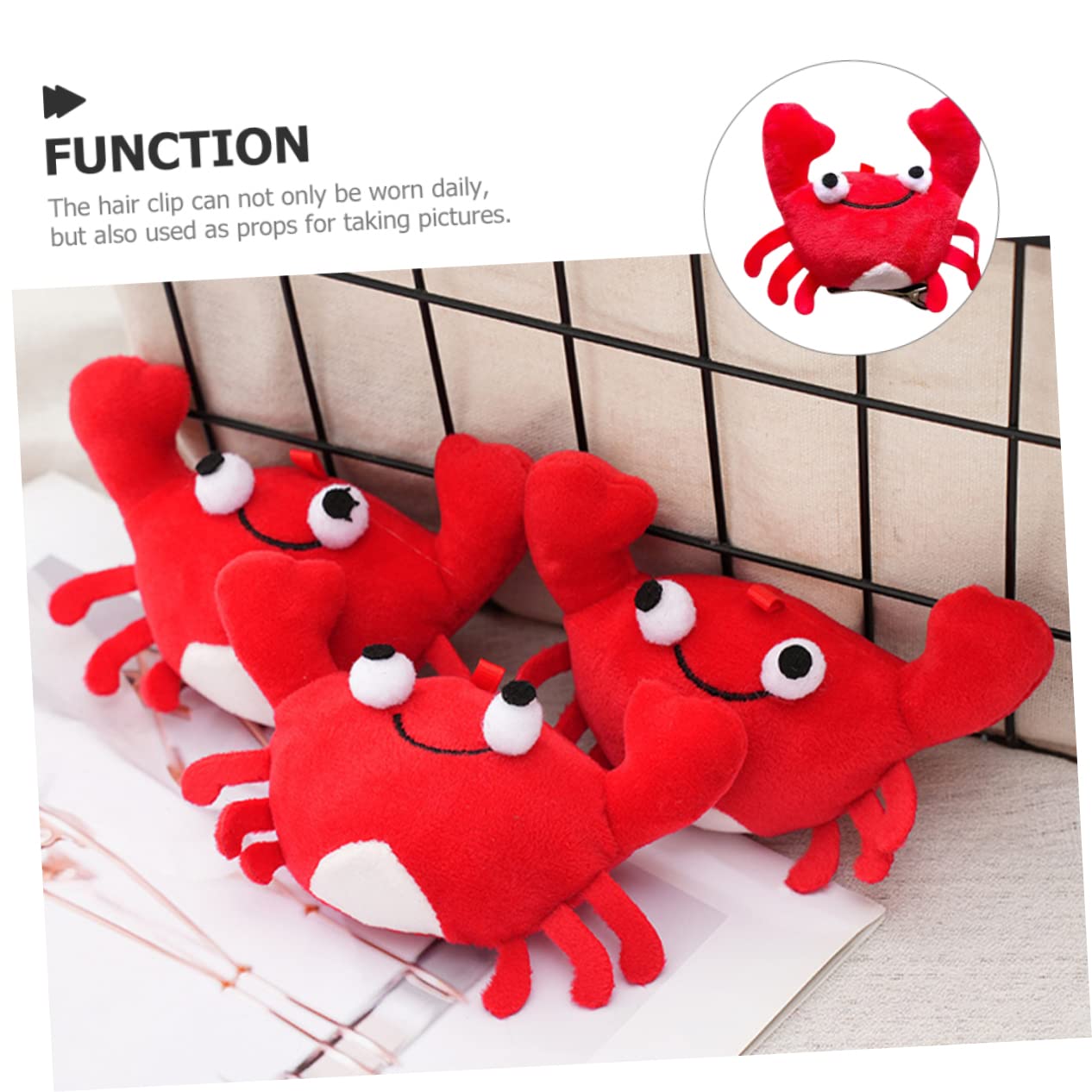 ꫛꫀꪝ【カニさん】ベビーヘアクリップ　キッズヘアクリップ　ヘアピン ꫛꫀꪝ【カニさん】ベビーヘアクリップキッズヘアクリップヘアピン